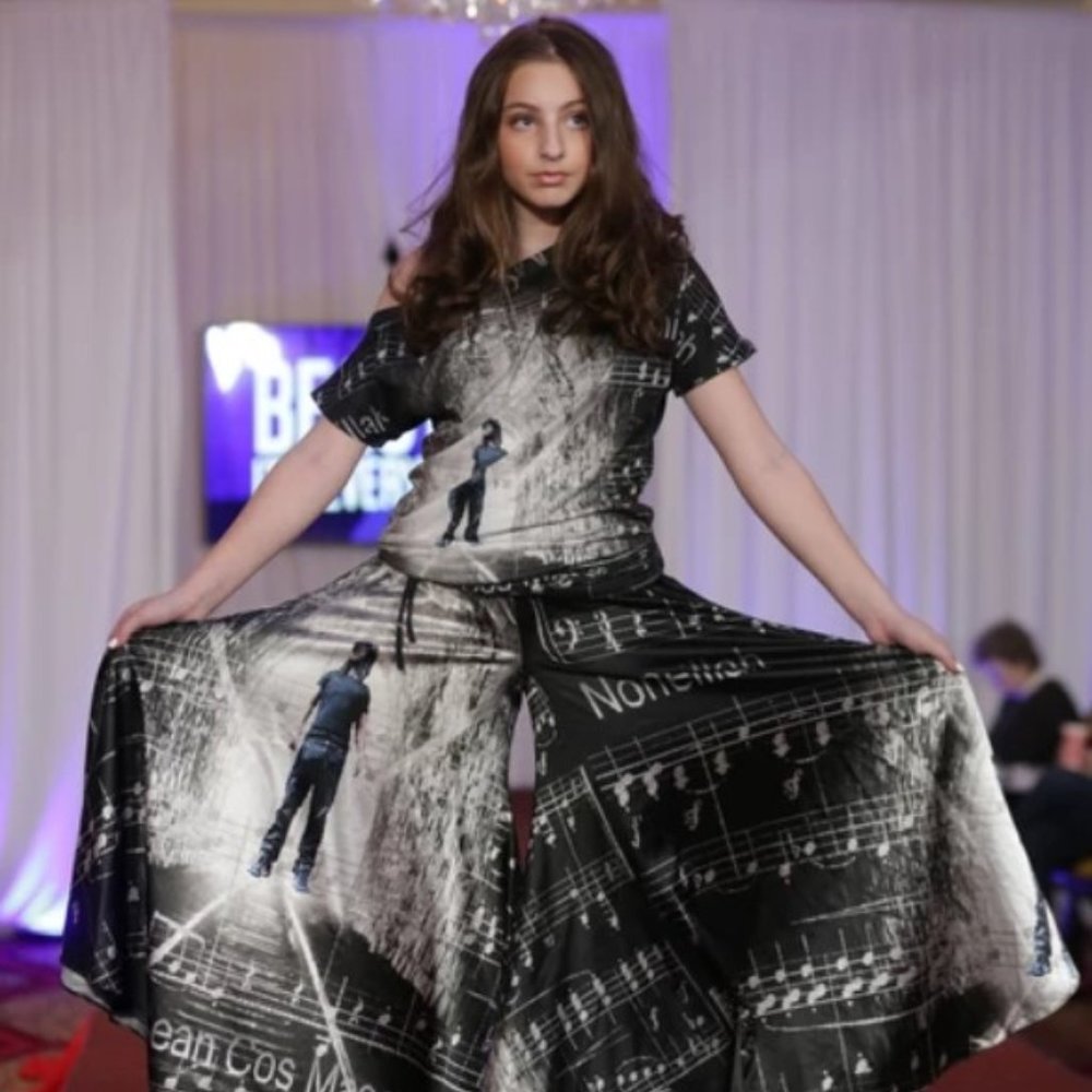 Noneillah Musicnotes Satin Palazzo Pants Collection